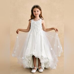 Azazie Ciela White Flower Girl Dress